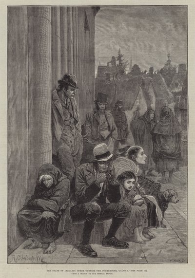 The State of Ireland, Scene Outside the Courthouse, Galway by Richard Caton Woodville junior